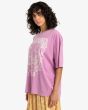 Mujer con Camiseta Oversize de manga corta Billabong Sweet Ride Bright Orchid lateral