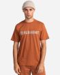Hombre con camiseta de manga corta Element Blazin naranja con logo blanco