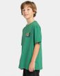 Niño con camiseta orgánica de manga corta Element Farm Youth verde lateral