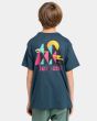 Niño con camiseta orgánica de manga corta Element Hills Youth azul marino estampado espalda