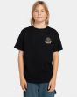 Niño con camiseta orgánica de manga corta Element Icon Jungle Boy negra frontal