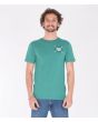 Camiseta de manga corta estampada Hurley Bengal Neptune Green para hombre frontal