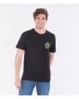 Hombre con Camiseta de manga corta Hurley Everyday Washed Swurley Negra frontal