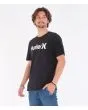 Hombre con camiseta de manga corta Hurley Everyday Washed One and Only Solid Negra izquierda
