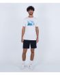 Hombre con Camiseta de manga corta Hurley Everyday Kai Lenny Blanca frontal