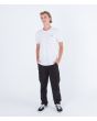 Hombre con camiseta de manga cortra Hurley H2O Dri Icon blanca frontal 