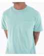 Hombre con Camiseta de manga corta con bolsillo Hurley Low Tide Pocket Verde Turquesa bordado logo
