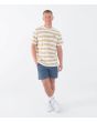 Hombre con Camiseta de manga corta Hurley Naturals Stripe Barely Bone corte regular