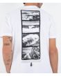 Hombre con Camiseta de manga corta Hurley Nazare Sqns Blanca imágenes olas Praia do Norte Portugal