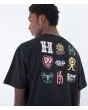 Hombre con camiseta orgánica de manga corta Hurley Organic Marks Negra estampado espalda