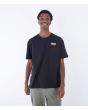 Hombre con camiseta orgánica de manga corta Hurley Organic Marks Negra frontal