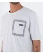 Hombre con Camiseta de manga corta con bolsillo Hurley Psycho Blanco Jaspeado Pocket