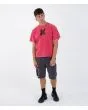 Hombre con camiseta de manga corta Hurley x Travis Barker Face Death Red Heather corte relajado
