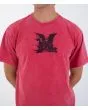 Hombre con camiseta de manga corta Hurley x Travis Barker Face Death Red Heather estampado frontal