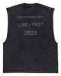 Camiseta sin mangas Hurley x Travis Barker Live Fast Muscle Negra para hombre posterior