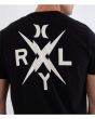 Hombre con camiseta de manga corta Hurley XXX Series Negra estampado espalda