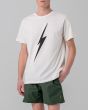 Hombre con camiseta de manga corta Lightning Bolt ​​Forever blanca
