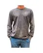 Hombre con Camiseta de manga larga Mission Logo Atún Pontevedra color gris oscuro lavado Unisex frontal