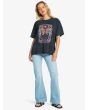 Mujer con Camiseta oversize de manga corta Roxy Girl Need Love C Antracita frontal