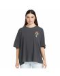 Mujer con Camiseta Oversize de manga corta Volcom My Guys Negro Vintage frontal