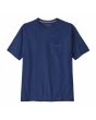 Camiseta de manga corta Patagonia Men's Boardshort Logo Pocket Responsibili-Tee azul para hombre frontal