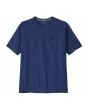 Camiseta de manga corta Patagonia Men's Boardshort Logo Pocket Responsibili-Tee azul para hombre frontal