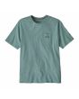 Camiseta Patagonia Boardshort Logo Pocket Responsibili-tee Blue Sage para hombre frontal con bolsillo