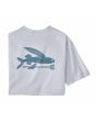 Camiseta de manga corta 100% reciclada Patagonia M's Flying Fish Responsibili-Tee Blanca para hombre gráfico