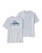 Camiseta de manga corta 100% reciclada Patagonia M's Flying Fish Responsibili-Tee Blanca para hombre