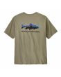 Camiseta de manga corta Patagonia Men's Home Water Trout Organic Verde para hombre estampado trucha