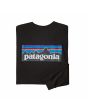 Camiseta de manga larga Patagonia M's LS P-6 Logo Responsibili-Tee Negra para hombre estampado