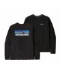 Camiseta de manga larga Patagonia M's LS P-6 Logo Responsibili-Tee Negra para hombre