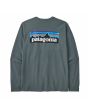 Camiseta de manga larga Patagonia M's LS P-6 Logo Responsibili-Tee Nouveau Green para hombre estampado posterior