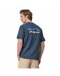 Hombre con Camiseta de manga corta Patagonia M's P-6 Logo Responsibili-Tee Azul Utilitario