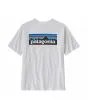 Camiseta de manga corta Patagonia Men's P-6 Logo Responsibili-Tee Blanca para hombre estampado espalda