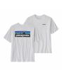 Camiseta de manga corta Patagonia Men's P-6 Logo Responsibili-Tee Blanca para hombre