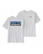 Camiseta de manga corta Patagonia Men's P-6 Logo Responsibili-Tee Blanca para hombre