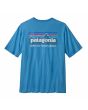 Camiseta orgánica de manga corta Patagonia P-6 Mission Organic Anacapa Blue Azul Cian para hombre estampado posterior