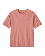 Camiseta Orgánica de manga corta Patagonia Men's P-6 Mission Organic rosa para hombre serigrafiado logo