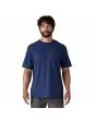 Hombre con Camiseta de manga corta con bolsillo Patagonia M's Boardshort Logo Pocket Responsibili-Tee Cement Blue frontal