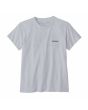 Camiseta de manga corta Patagonia Women's P-6 Logo Responsibili-tee Blanca para mujer serigrafiado delantero