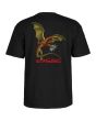 Camiseta de manga corta Powell Peralta Dragons Logo negra para hombre estampado posterior