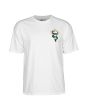 Camiseta de manga corta Powell Peralta Mike McGill Skull and Snake Blanca para hombre frontal