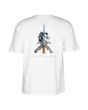 Camiseta de manga corta Powell Peralta Skull and Sword blanca para hombre posterior