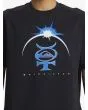Hombre con camiseta oversize de manga corta Quiksilver Quik Eclipse Negra serigrafía