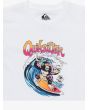 Camiseta de manga corta Quiksilver Kong Story Blanca para niños 2-7 años estampado gorila surfeando