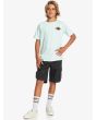 Niño con camiseta de manga corta Quiksilver Mythic Limits Blue Glass frontal 