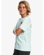 Niño con camiseta de manga corta Quiksilver Mythic Limits Blue Glass lateral 