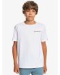 Niño con camiseta de manga corta Quiksilver Ride On blanca frontal
