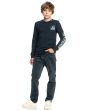 Niño con camiseta de Manga Larga Quiksilver Seaquest azul marino frontal